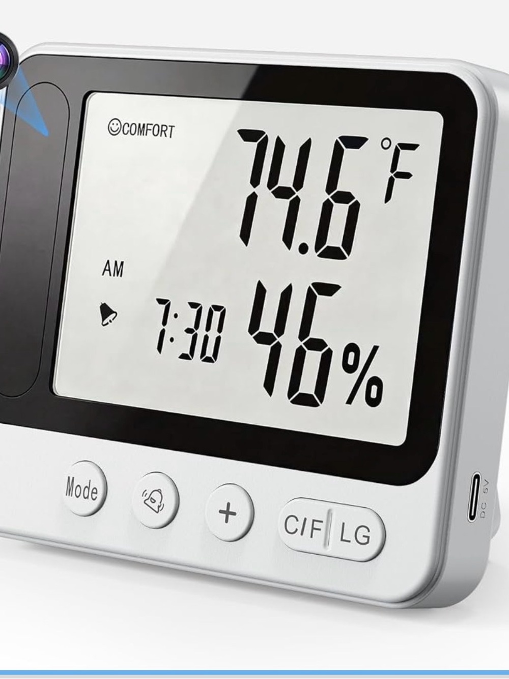 Hygrometer with Hidden Camera 4K WiFi Nanny Cam